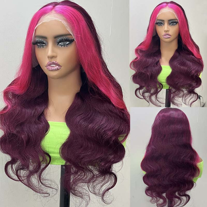 Skunk Stripe Wig Collection| eullair Must Have Gorgeous Colored Highlight Lace Frontal Wig