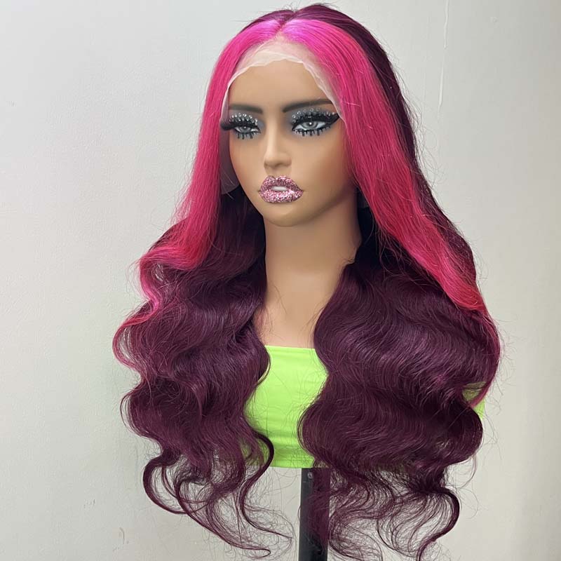Skunk Stripe Wig Collection| eullair Must Have Gorgeous Colored Highlight Lace Frontal Wig