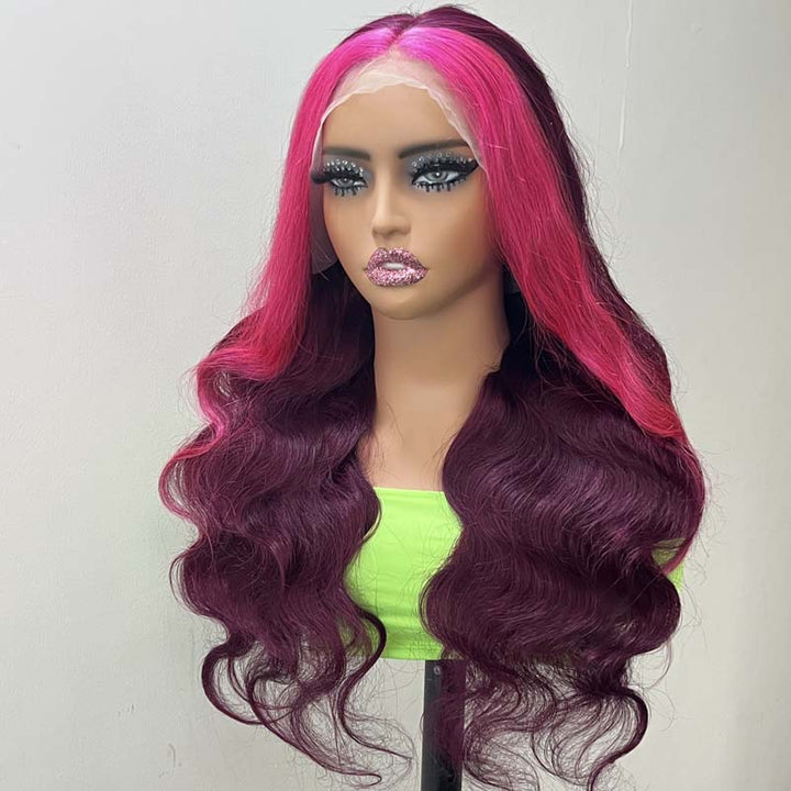 Skunk Stripe Wig Collection| eullair Must Have Gorgeous Colored Highlight Lace Frontal Wig