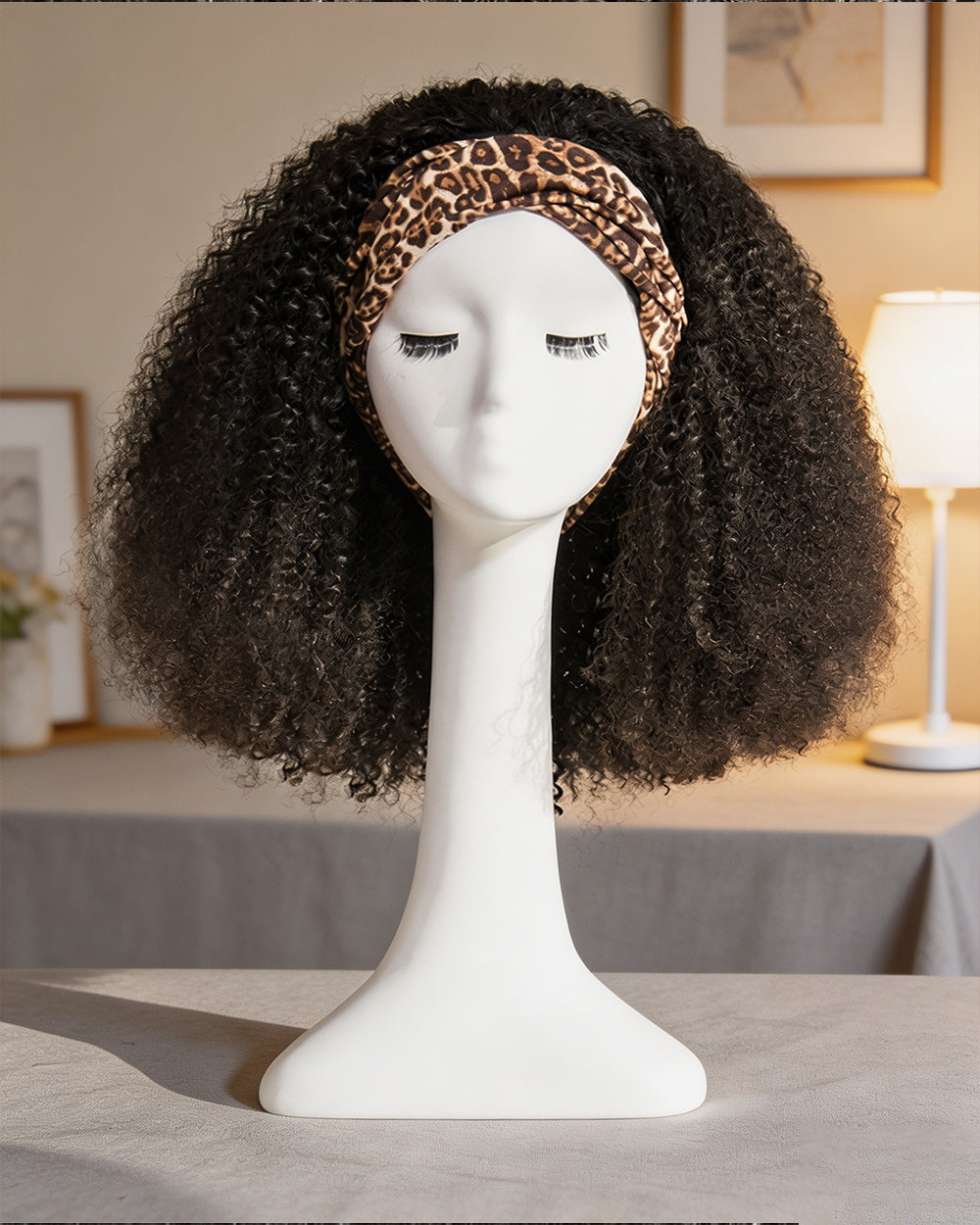 eullair 3C 4A Coily Curly Headband Wig Ice Silk Band Natural Look Beginner Friendly