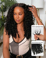 eullair Burmese Curly Hair - Lightweight 100% Human Hair Crochet Extensions