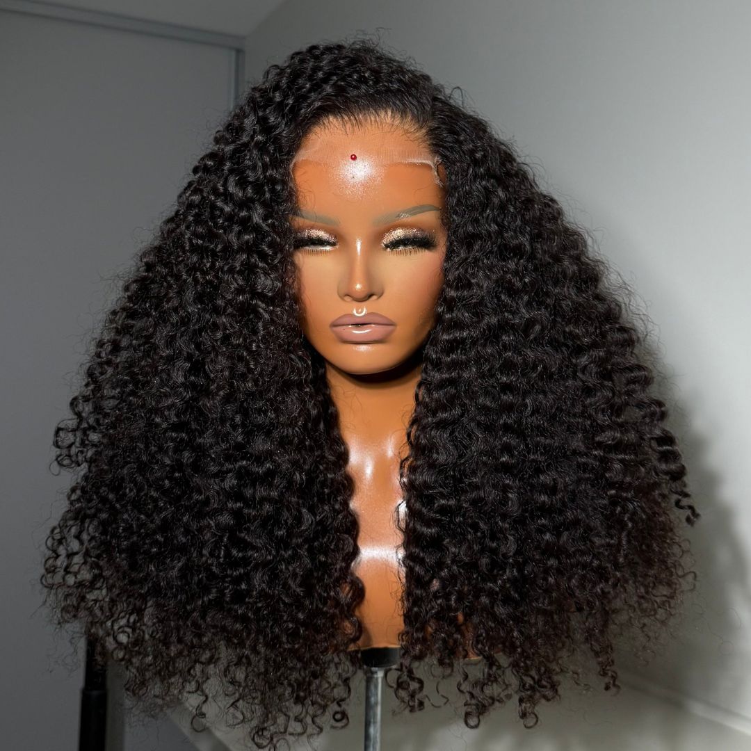 eullair Exotic Curly Glueless Wigs 13x4 Lace Frontal Human Hair Wis Pre Plucked Transparent HD Lace Wigs