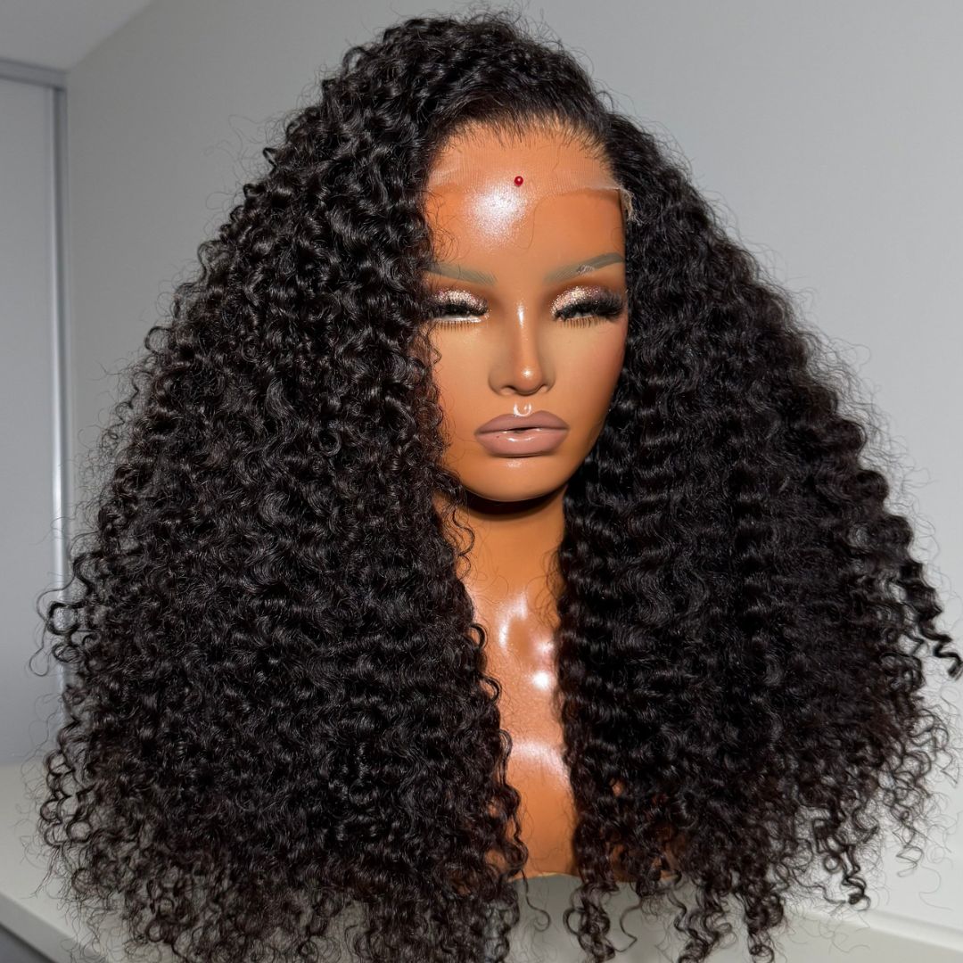 eullair Exotic Curly Glueless Wigs 13x4 Lace Frontal Human Hair Wis Pre Plucked Transparent HD Lace Wigs