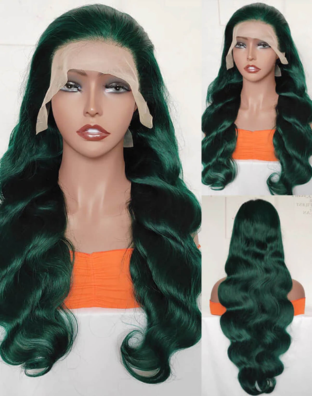 Fashion Style | eullair Colored Dark Green Glueless Lace Frontal Human Hair Wig | Best Affordable