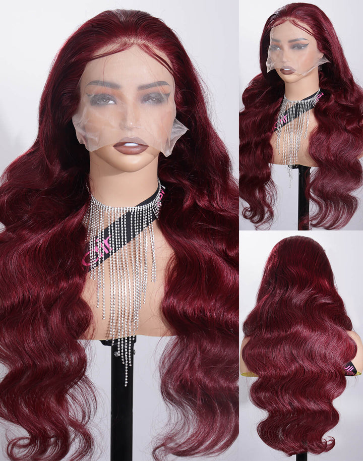 Flash Sale $159=28inch Fabulous Fall Body Wave Wavy Colored Wig eullair Affordable Body Wave Human Hair 13x4 Lace Frontal Wig Cost-effective Choice