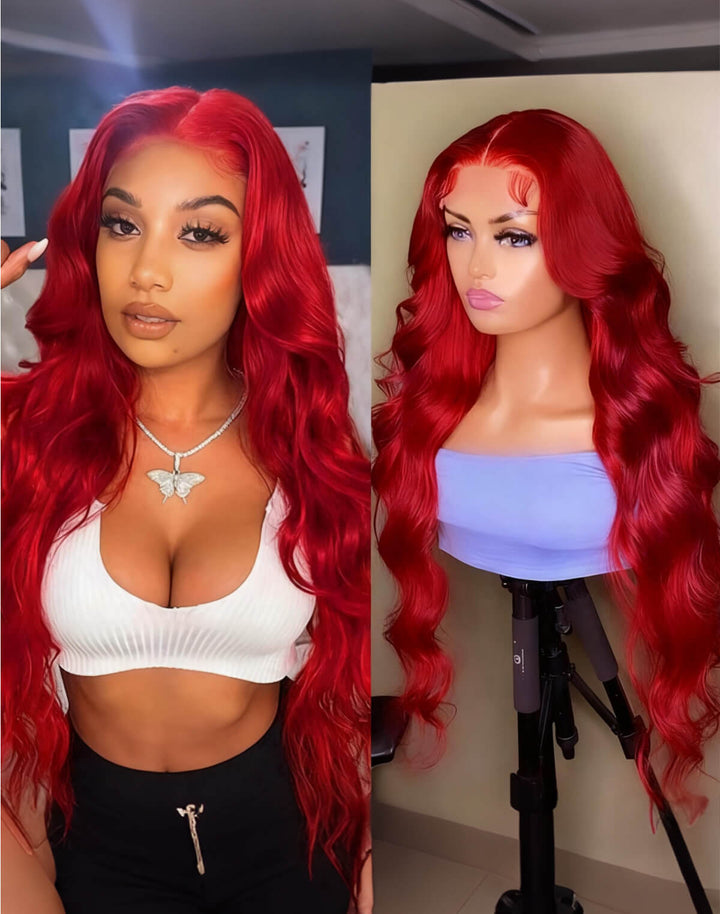Flash Sale $159=28inch Fabulous Fall Body Wave Wavy Colored Wig eullair Affordable Body Wave Human Hair 13x4 Lace Frontal Wig Cost-effective Choice