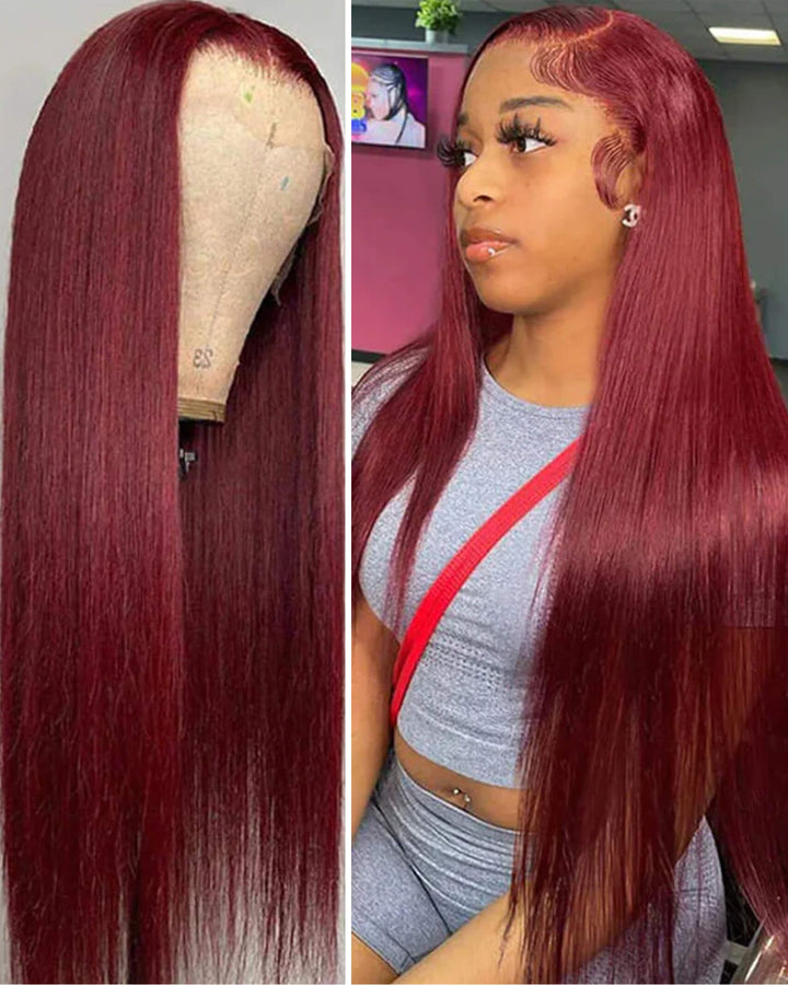 Flash Sale $159=28inch Wig eullair TikTok Trendy Bomb Pre Colored 13x4 Straight Lace Frontal Human Hair Wig Invisible Lace