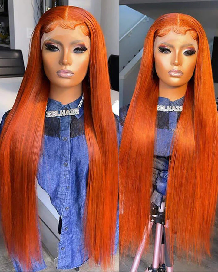 Flash Sale $159=28inch Wig eullair TikTok Trendy Bomb Pre Colored 13x4 Straight Lace Frontal Human Hair Wig Invisible Lace