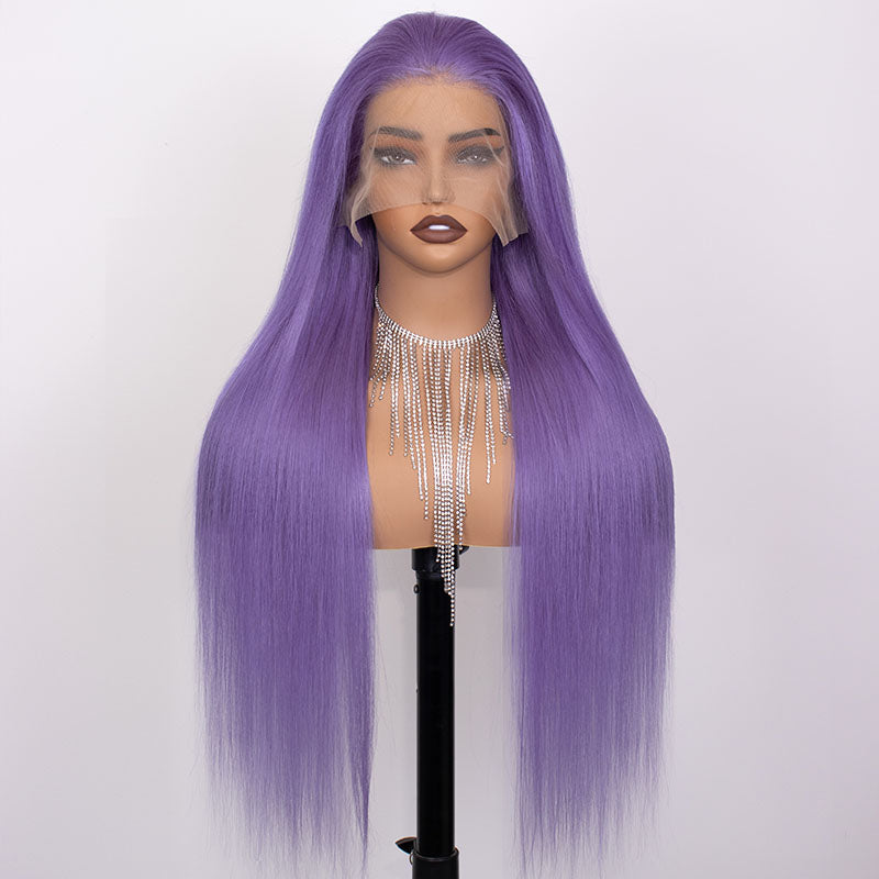 Flash Sale| eullair #613 Blonde/Lavender Purple/Pink/Grey Straight Human Hair Wig Colored 13x4 Transparen Lace Frontal Wig For Women