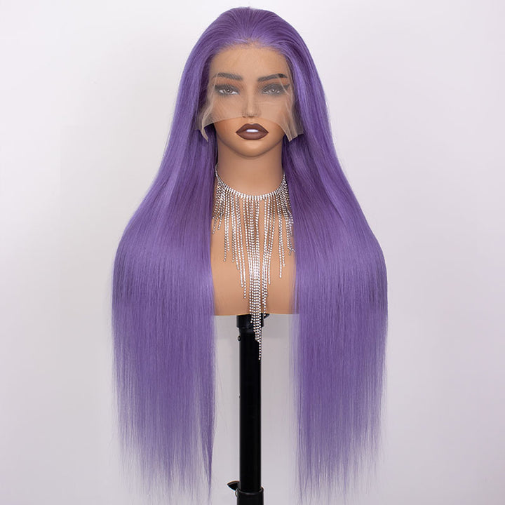 Flash Sale| eullair #613 Blonde/Lavender Purple/Pink/Grey Straight Human Hair Wig Colored 13x4 Transparen Lace Frontal Wig For Women