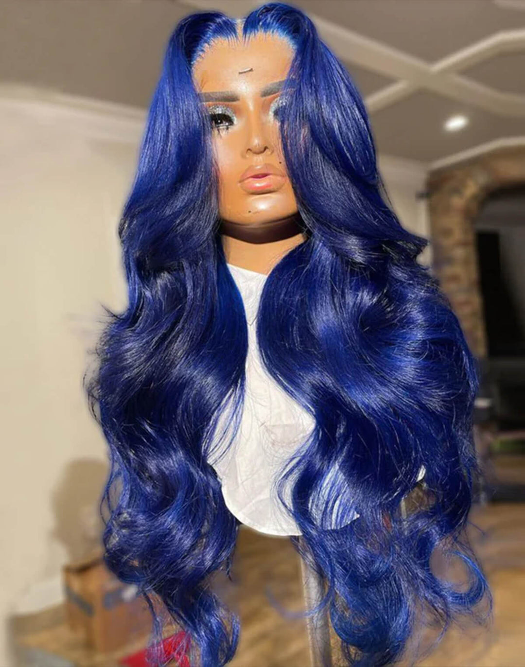 Flawless Blue! eullair Navy Blue Body Wave/Straight/Curly Human Hair Lace Frontal Wig | TikTok Saebunny Recommend