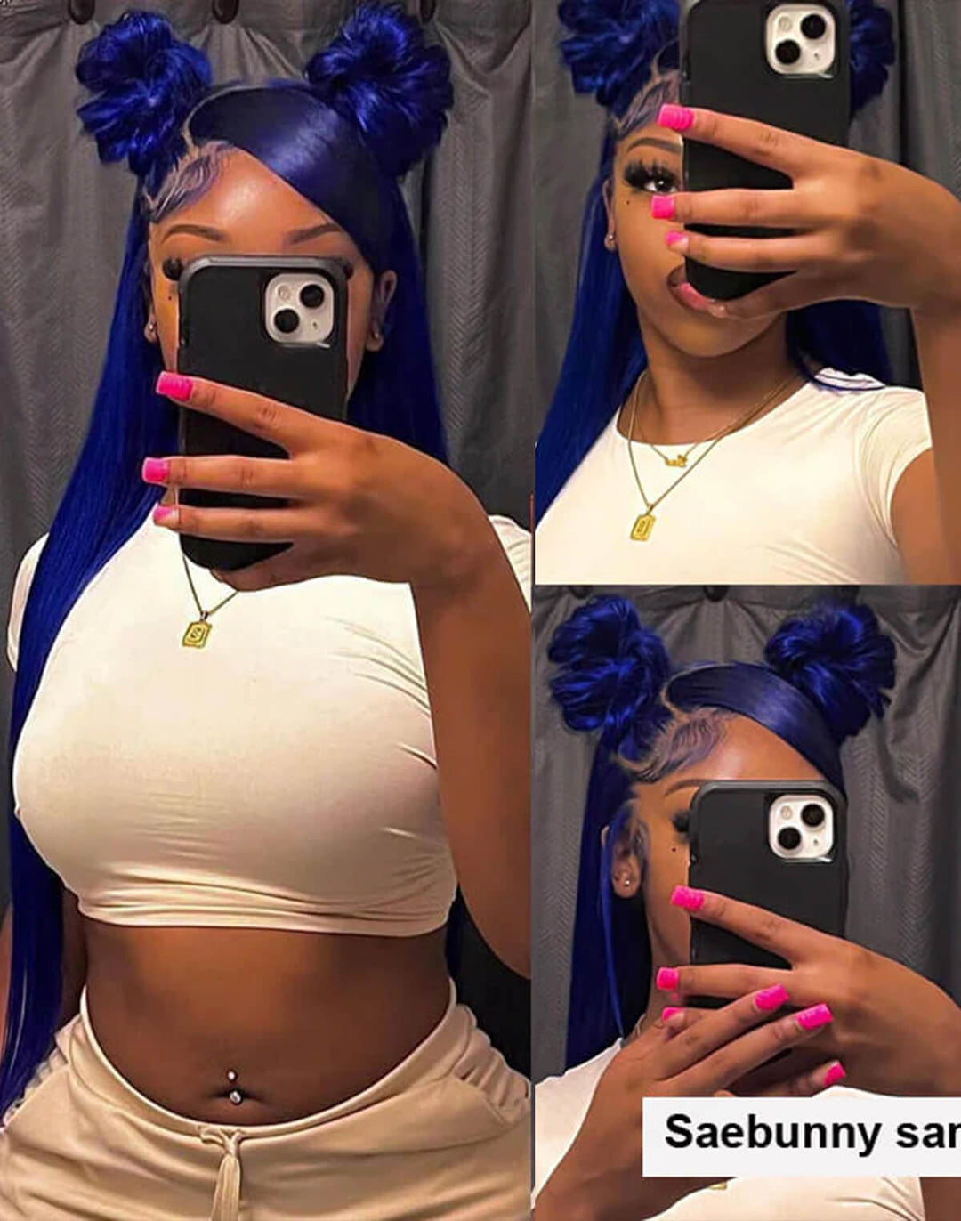Flawless Blue! eullair Navy Blue Body Wave/Straight/Curly Human Hair Lace Frontal Wig | TikTok Saebunny Recommend