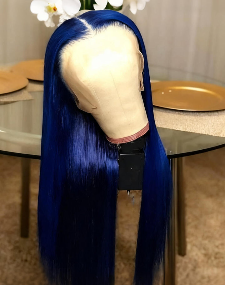 Flawless Blue! eullair Navy Blue Body Wave/Straight/Curly Human Hair Lace Frontal Wig | TikTok Saebunny Recommend