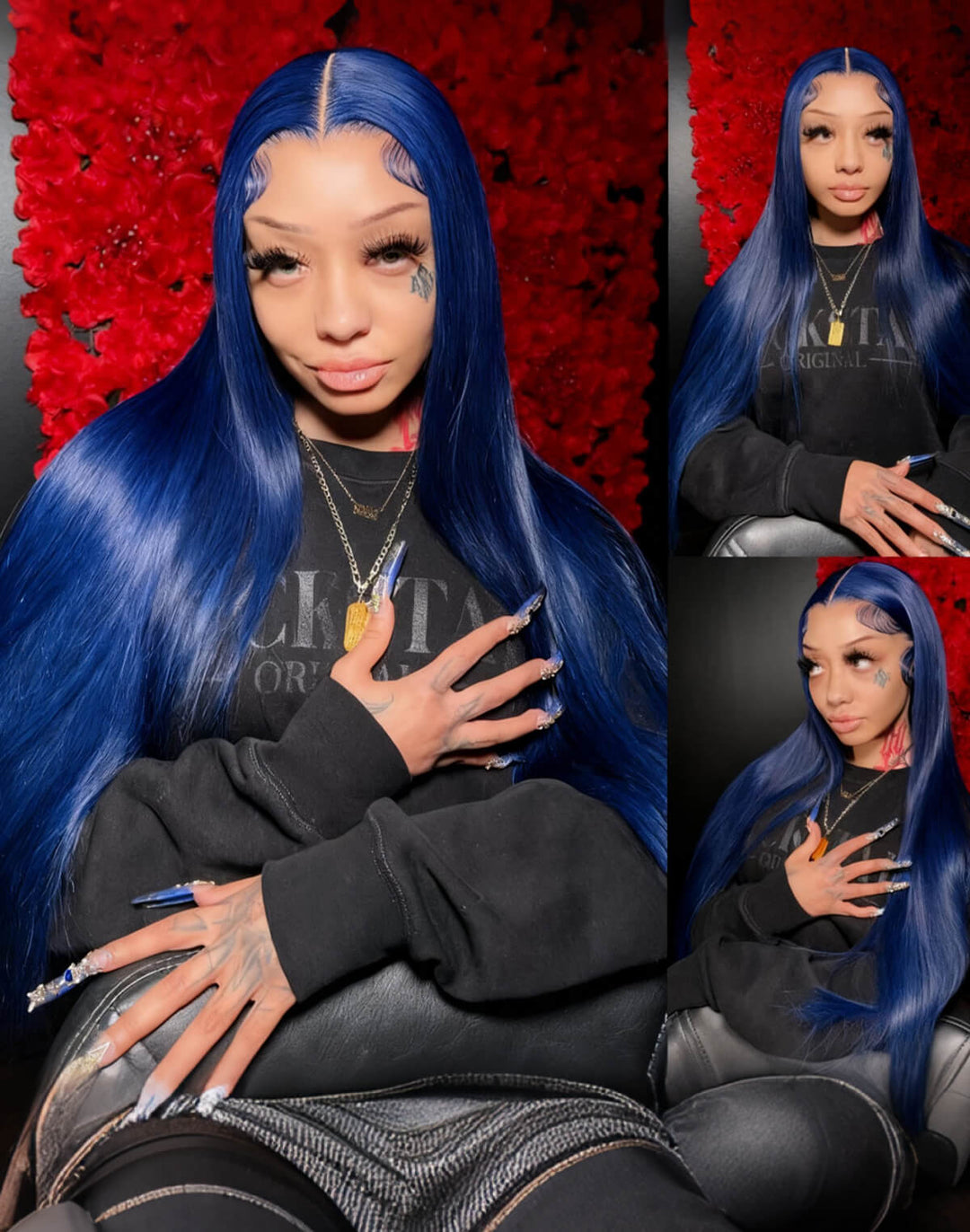 Flawless Blue! eullair Navy Blue Body Wave/Straight/Curly Human Hair Lace Frontal Wig | TikTok Saebunny Recommend