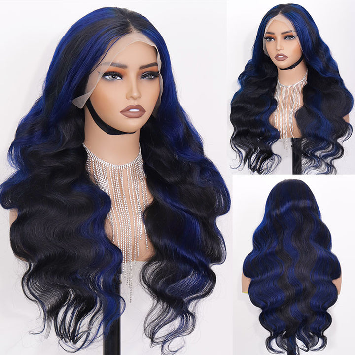 Peakboo Highlights! eullair Body Wave Balayage Highlights Rose Pink/Blue/Green Colored Lace Frontal Wig | @queenleora Recommend