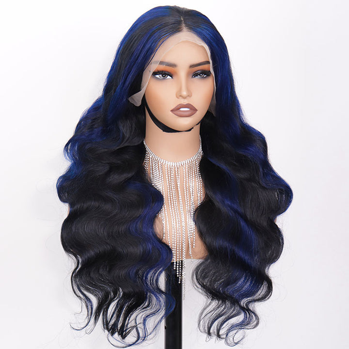 Peakboo Highlights! eullair Body Wave Balayage Highlights Rose Pink/Blue/Green Colored Lace Frontal Wig | @queenleora Recommend