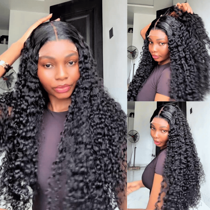 Super Double Drawn Wigs 5x5 Tinny Curls Human Hair Wig Transparent HD Lace Frontal Wigs For Women 250% Density