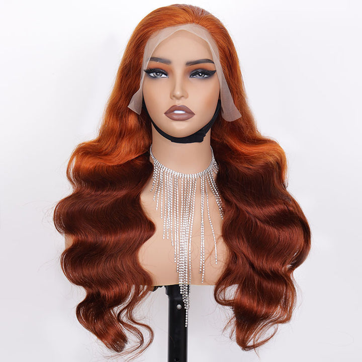TikTok Hairstylist Style| eullair Golden Red Brown Ginger Body Wave Lace Front Wig Ombre Blonde Straight Human Hair Wigs for Women