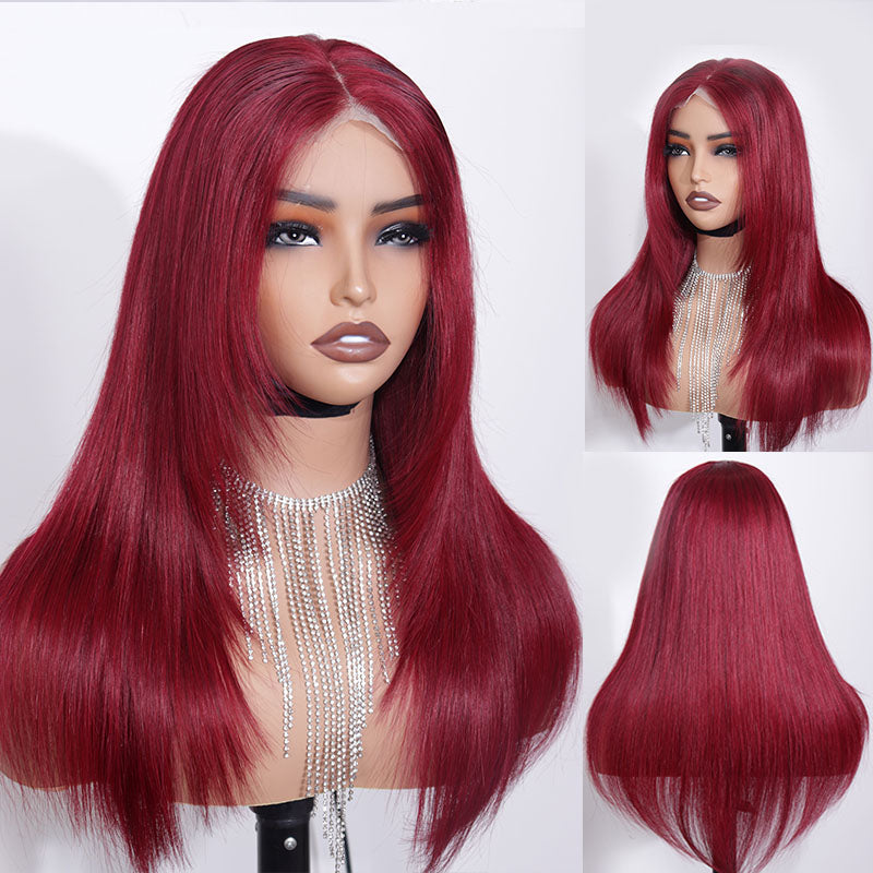 TikTok Hairstylist Trendy Layerers | eullair Popular Layered Cut Lace Frontal Highlight Straight Wigs Pre Colored Human Hair Wigs
