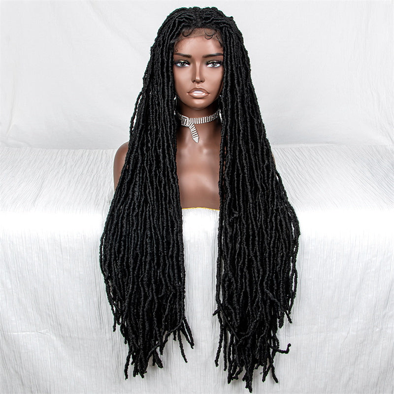 Regina-WTNO-016 Super Long 36" Braided Artificial Full Lace Wig Natural Soft Crochet Braids High Quality Heat Resistant Synthetic Wig With Baby Hair