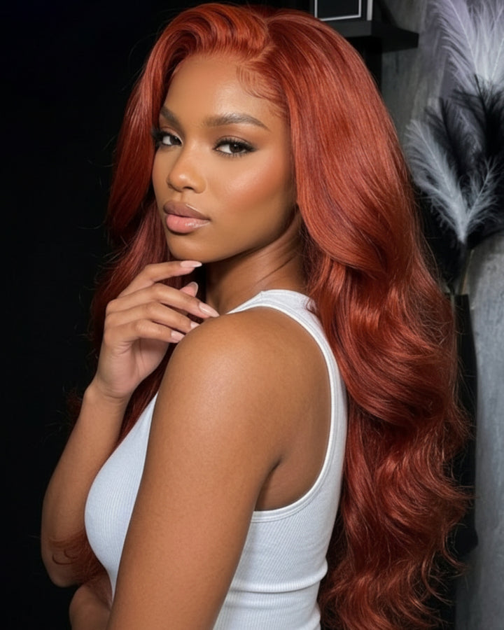 eullair Reddish Ginger Lace Front Human Hair Wig | 13x4 & 6x4 HD Lace, Pre-Colored & Ready to Wear