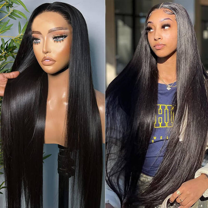 Flash Sale| eullair Straight 4x4 13x4 Glueless Human Hair Wig Pre Cut Pre Plucked Lace Wigs Air Cap Breathable Invisible HD Lace Wig