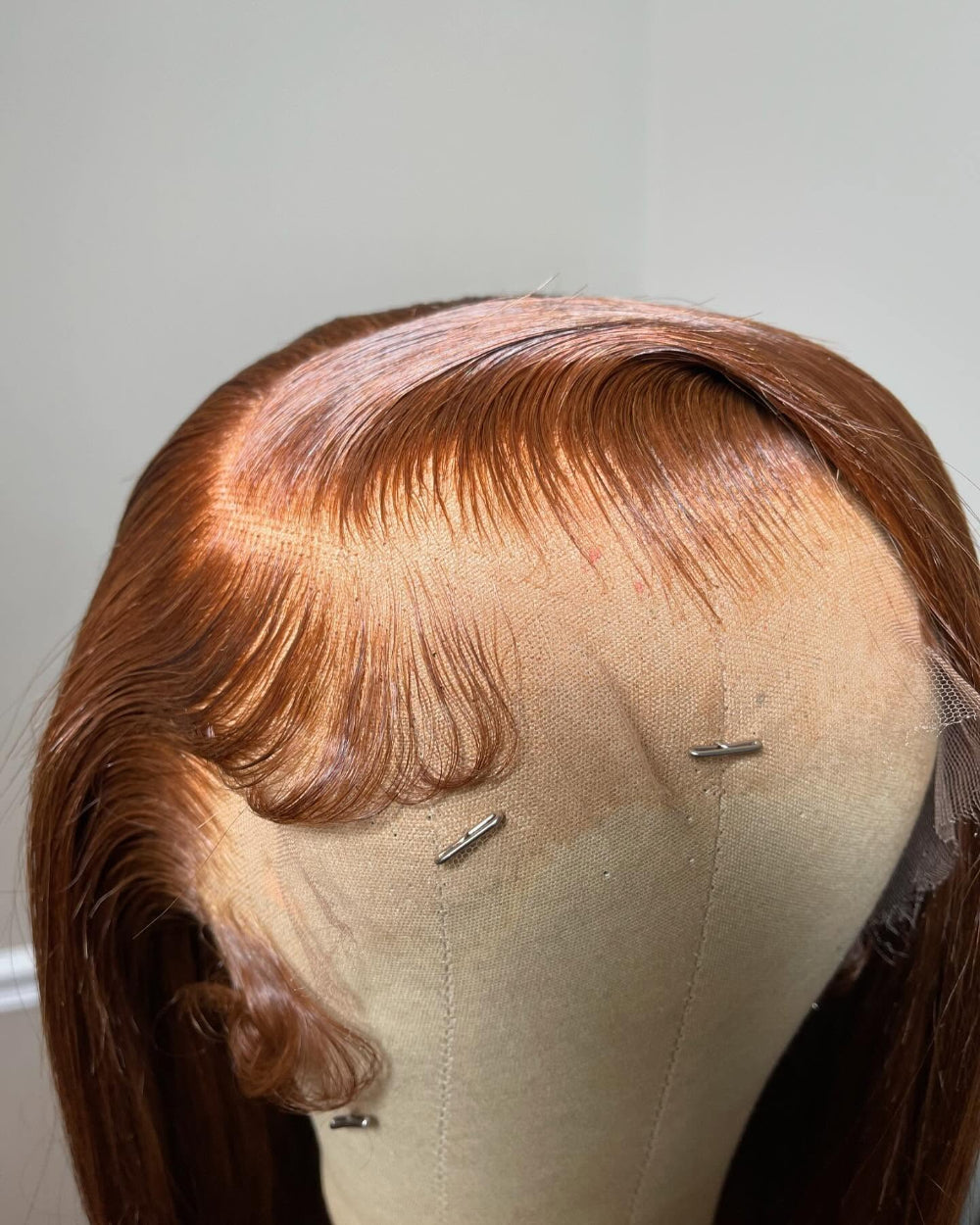 eullair Ginger Brown Bob Wig With Drawstring Wigs 13x4 Frontal Lace Human Hair Wigs Pre Colored
