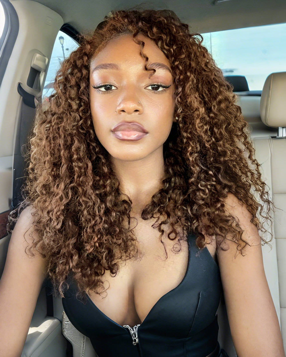 eullair #4 Chocolate Brown Burmese Curly Crochet Hair Lightweight Defined Curl Pattern Natural Look