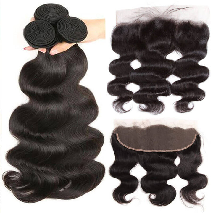 eullair Body Wave Bundles With Closure 3/4 PCS With 4x4 5x5 6x6 HD Lace Closure