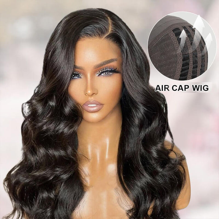 eullair Straight/Body Wave Glueless Human Hair Lace Frontal Wigs Air Cap Breathable Invisible HD Lace Wig