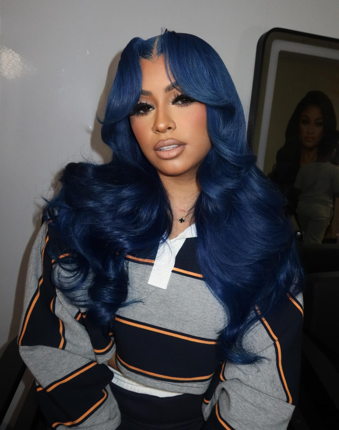 eullair Jewel Collection: 13x4 Body Wave Human Hair Wig - Burgundy, Blue, Green & Red Mixed Colors