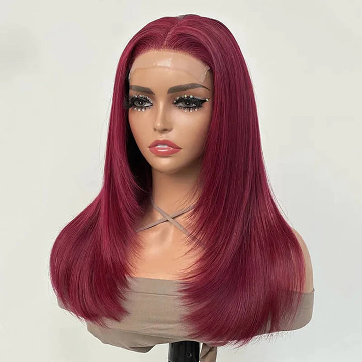 TikTok Hairstylist Trendy Layerers | eullair Popular Layered Cut Lace Frontal Highlight Straight Wigs Pre Colored Human Hair Wigs