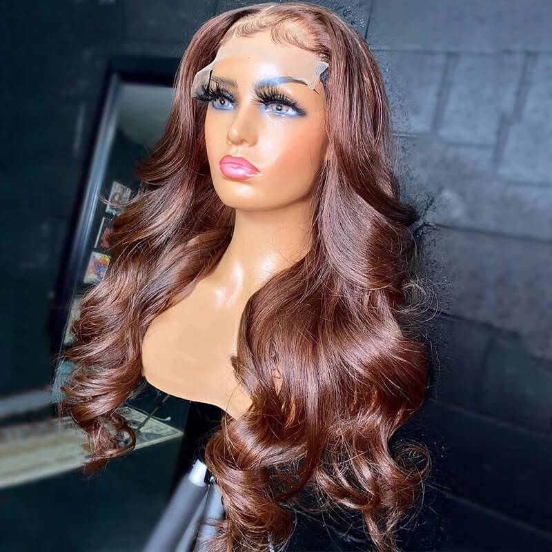 13x4 Transparent Lace Wig | eullair Perfect Chocolate Brown Frontal Wig For Brown Skin Women