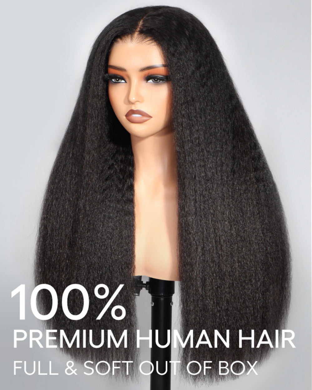 eulair 13x4 6x4 Wear Go Wig Drawstring Kinky Straight Wigs Pre Plucked Lace Frontal Human Hair Wigs