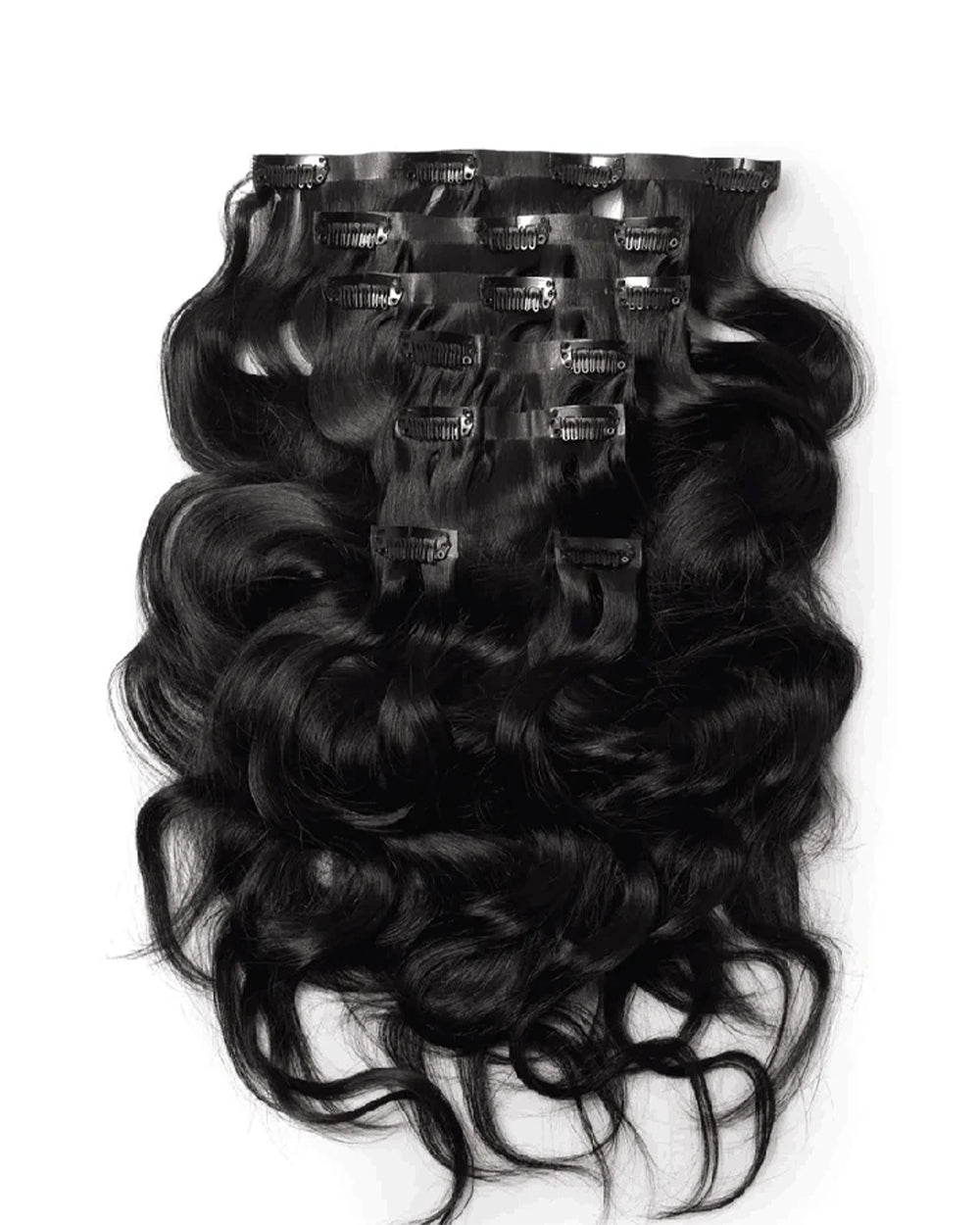 eullair 250g 14PCS Body Wave Seamless PU Clip In Extensions 100% Remy Human Hair