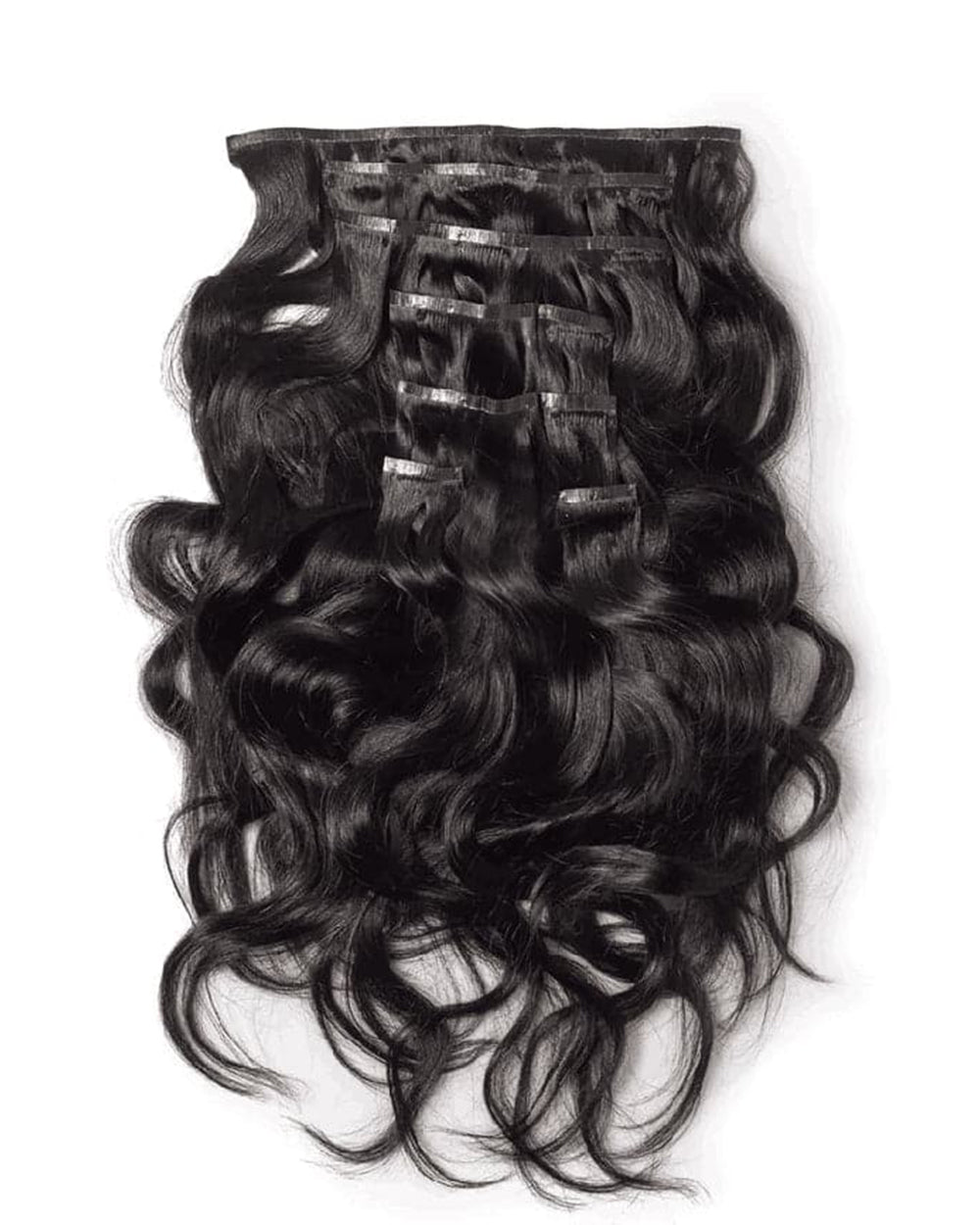 eullair 250g 14PCS Body Wave Seamless PU Clip In Extensions 100% Remy Human Hair