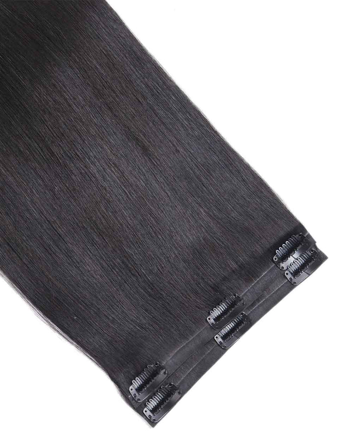 eullair 250g 14PCS Seamless PU Clip in Extensions Silky Straight Human Hair