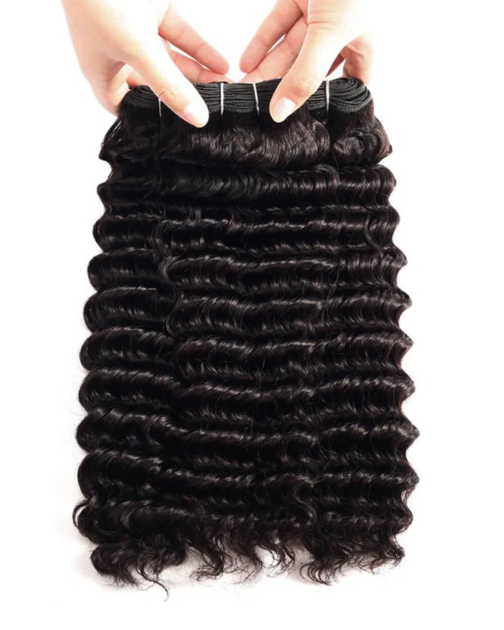 eullair 2x6 Deep Part Lace Closure with 3 Bundles Deep Wave Hair - Glueless Pre-Plucked Virgin Hair Bundle Deals