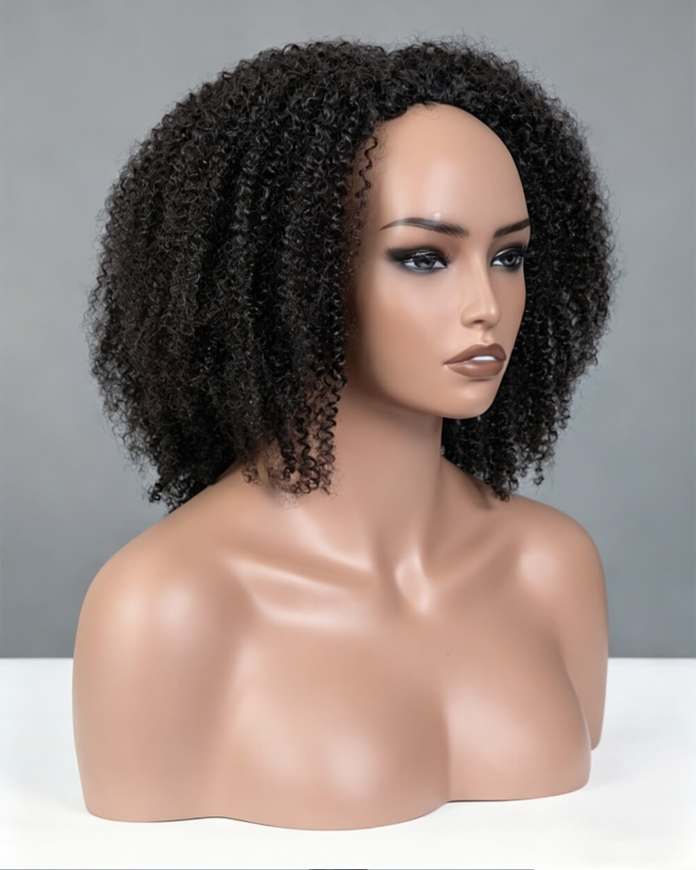 eullair 3 IN 1 Coily & Curly Half Wig 3C-4A Curly Drawstring Seamless Flip Half Wigs
