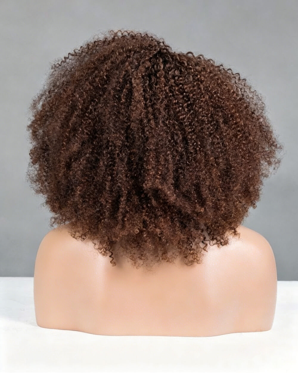 eullair 3 in 1 Half Wig Brown Coily & Curly Human Hair Versatile Natural Volume