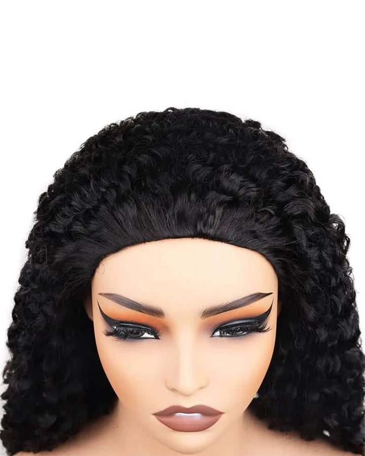 eullair 3 in 1 Half Wig Burmese Curly Beginner Friendly No Glue Easy Install