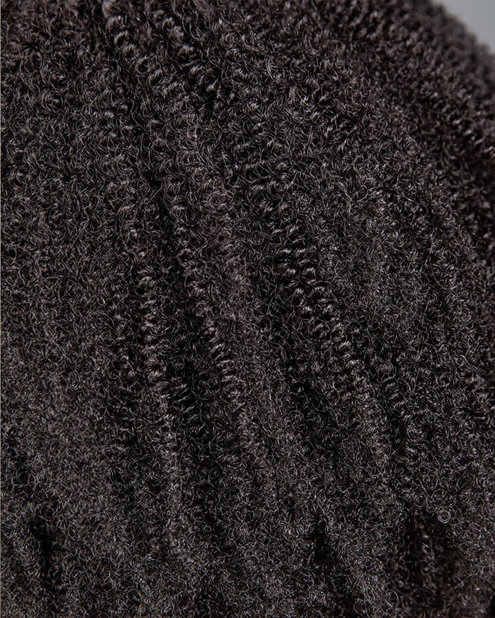 eullair 3 in 1 Half Wig  Kinky Curly Human Hair Fluffy Afro Texture Natural Volume Easy Install