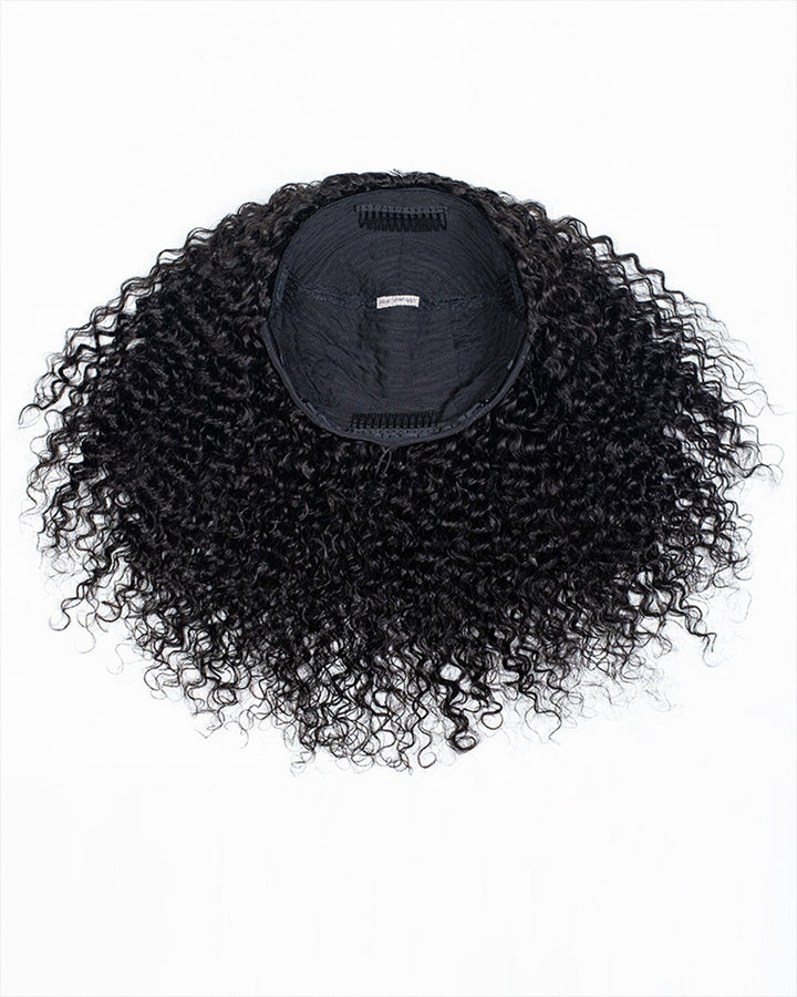 eullair 3 in 1 Water Curly Half Wig 100% Human Hair Natural Volume Soft Defined Curls