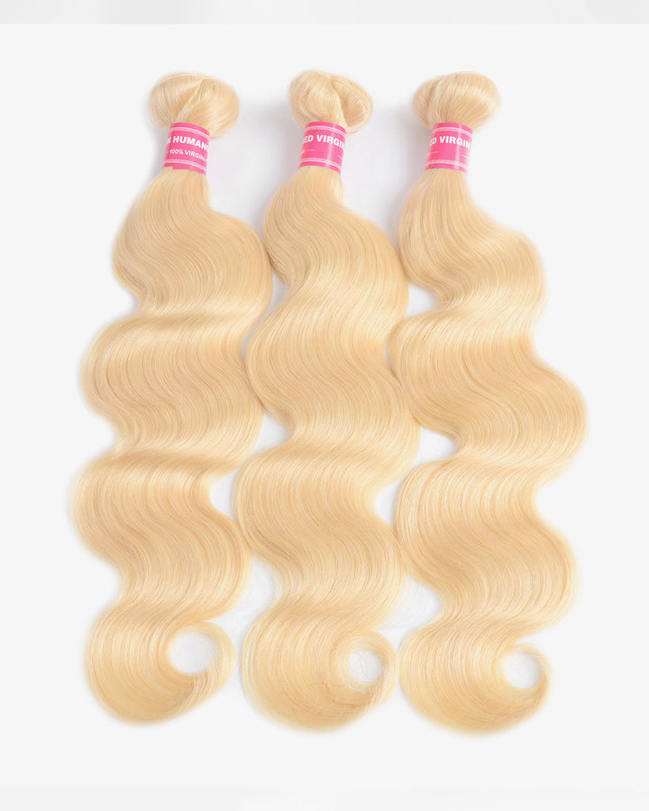 eullair 613 Blonde Body Wave Weave Bundles With Closure 3 Pack Bundles And 4x4 Closure High Quality Virgin Human Hair
