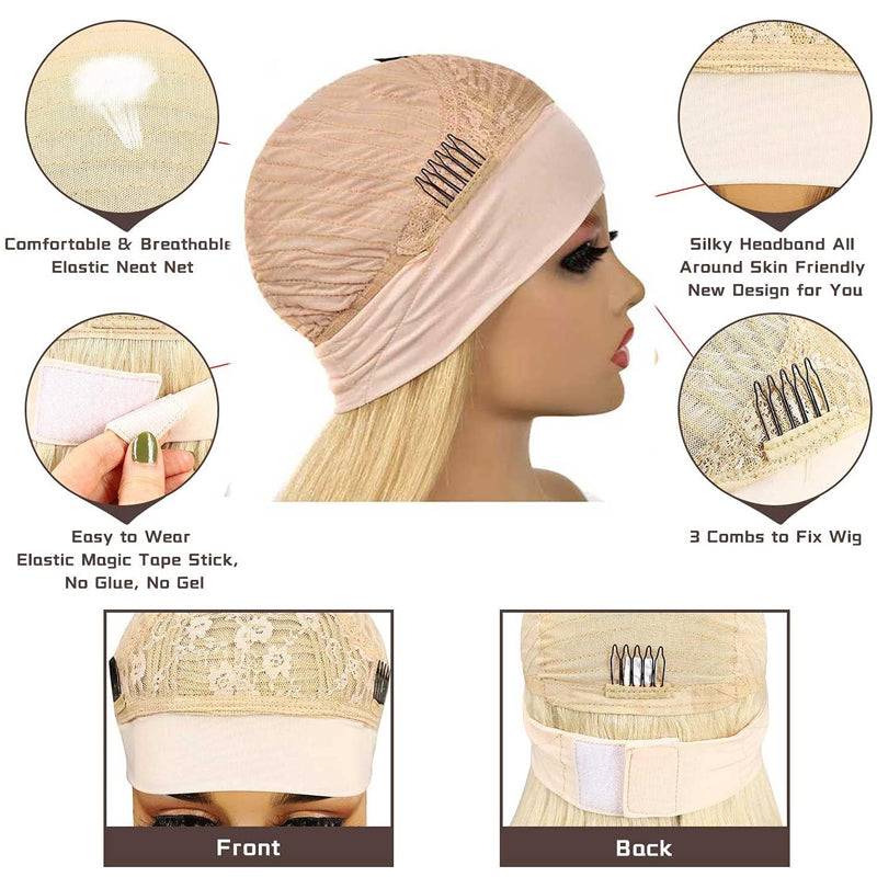 32 Inches! eullair Easy Install 613 Blonde Headband Human Hair Wig | Hair On Fleek