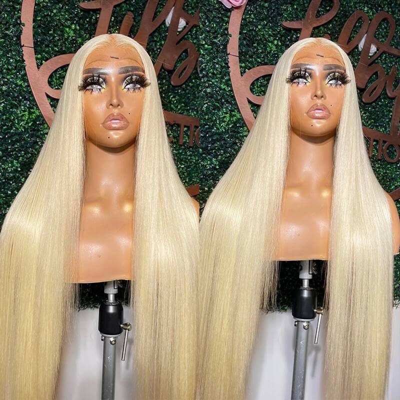 eullair #613 Blonde Straight Lace Frontal Wig Dye Friendly Transparent Lace | Blonde Baddie