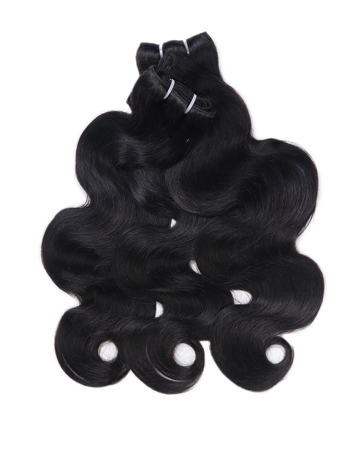 eullair Body Wave 3 Bundles with 2x6 Closure 100% Human Hair Bundles