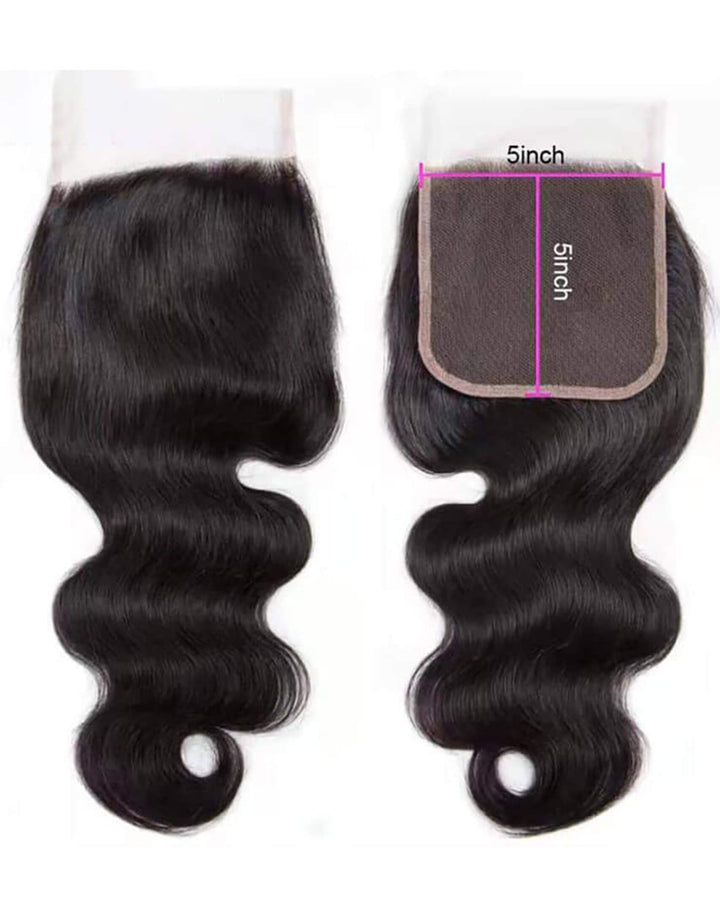 Eullair Body Wave Bundles with Closure & Frontal – 3 Bundles Human Hair Deals with 4x4/ 5x5/ 13x4/ 13x6 Frontal