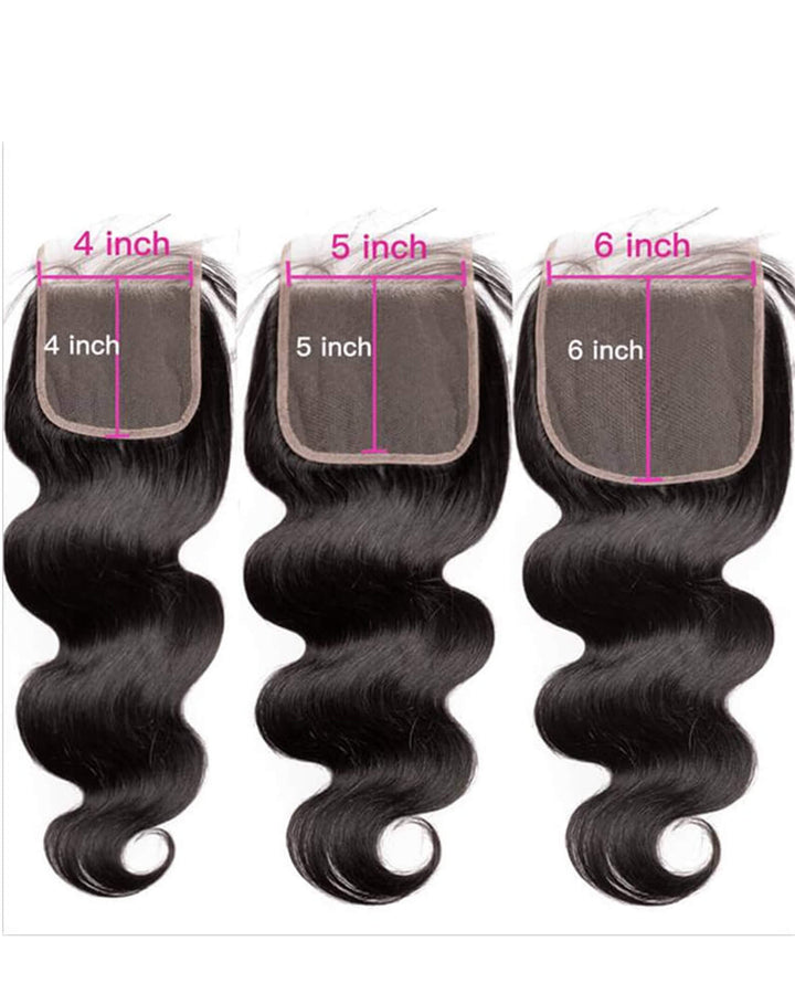 Eullair Body Wave Bundles with Closure & Frontal – 3 Bundles Human Hair Deals with 4x4/ 5x5/ 13x4/ 13x6 Frontal