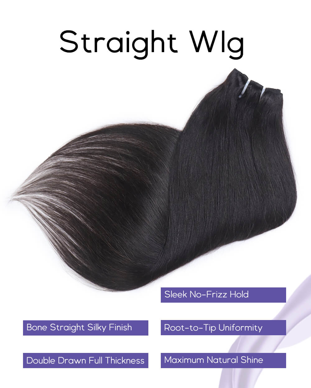 eullair Raw Hair Bone Straight 3 Bundles with 2x6 Lace Closure 100% Raw Human Hair